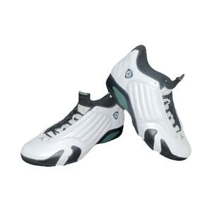 30N21/Jordan Air Jordan 14 Men's Golf Shoes White Black Green Leather US 13